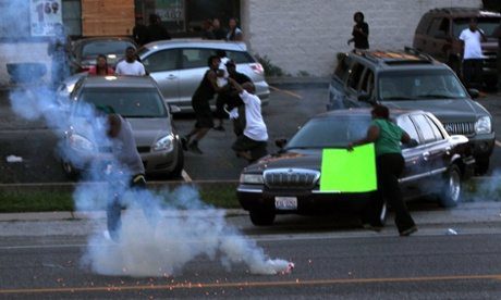 Police Fire Tear Gas, Clear Streets in Ferguson